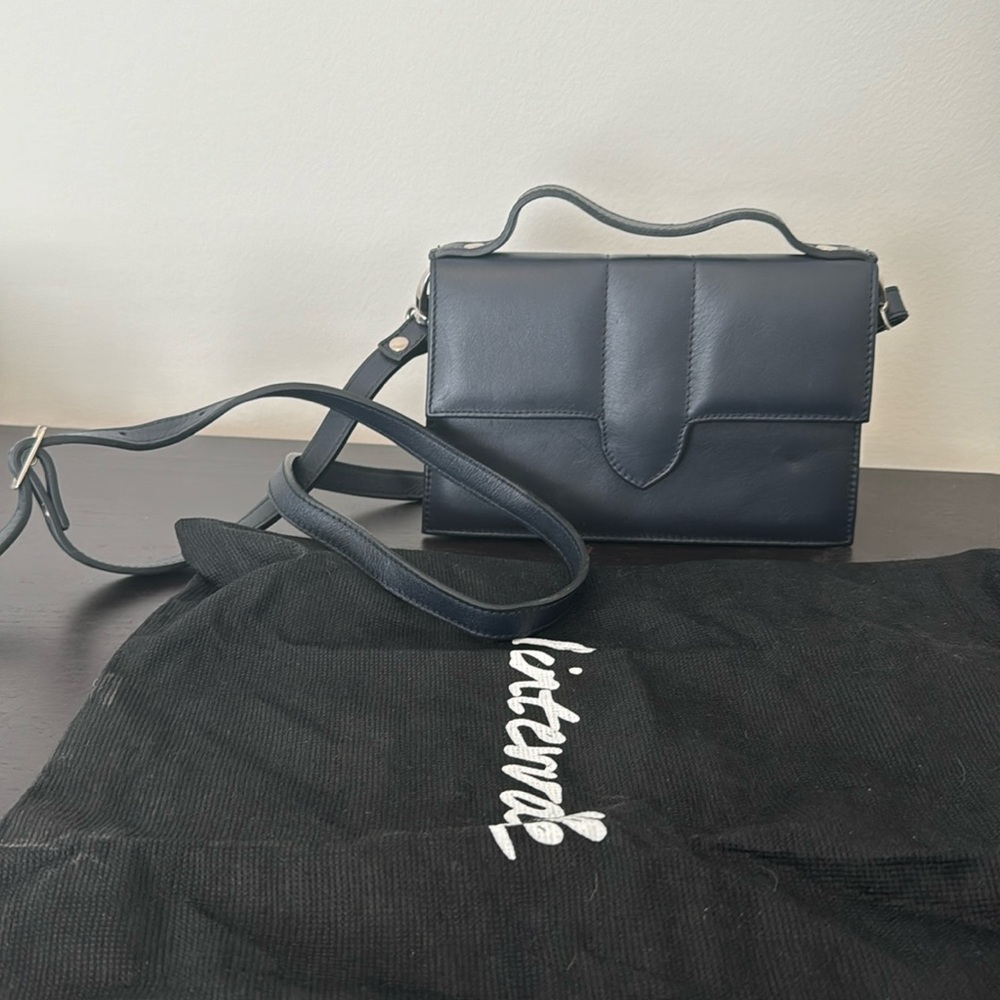 L’intervalle Navy Clutch - Leather